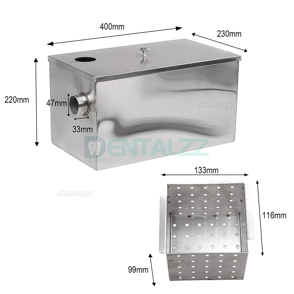 Separator Gipsu Stomatologiczny do Zlewu Stal Nierdzewna Filtr Osadowy 5-stopniowa Filtracja